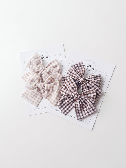Gingham Pigtail Bows