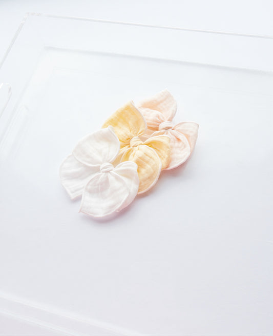 Yellow, Peach and White Bows