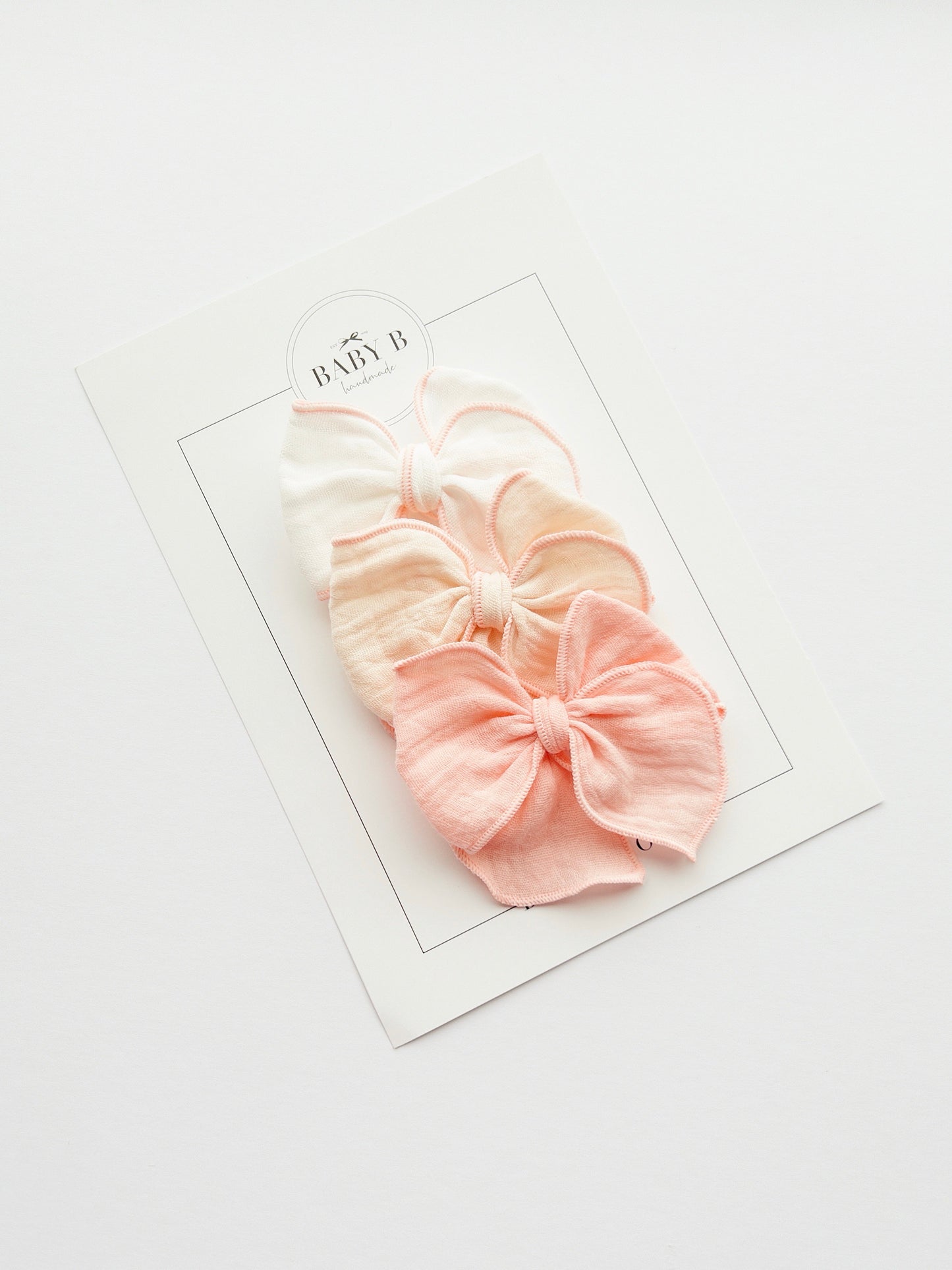 Pink, Peach and White Bows