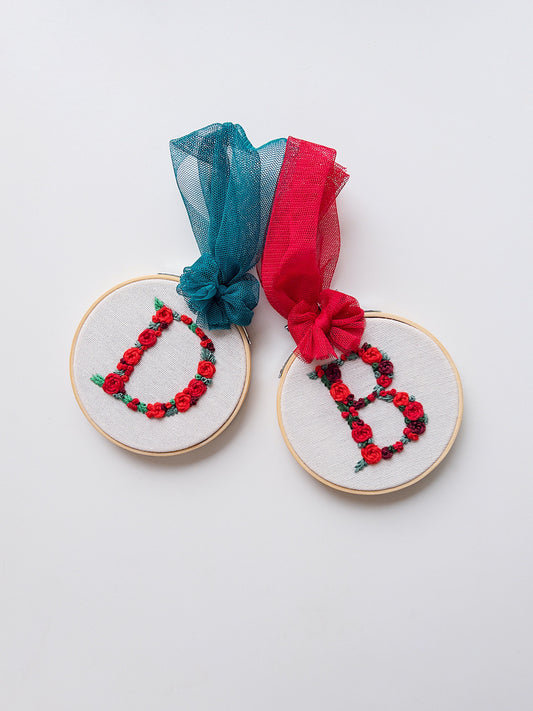 Christmas Hand Embroidered Letter Wall Hanging