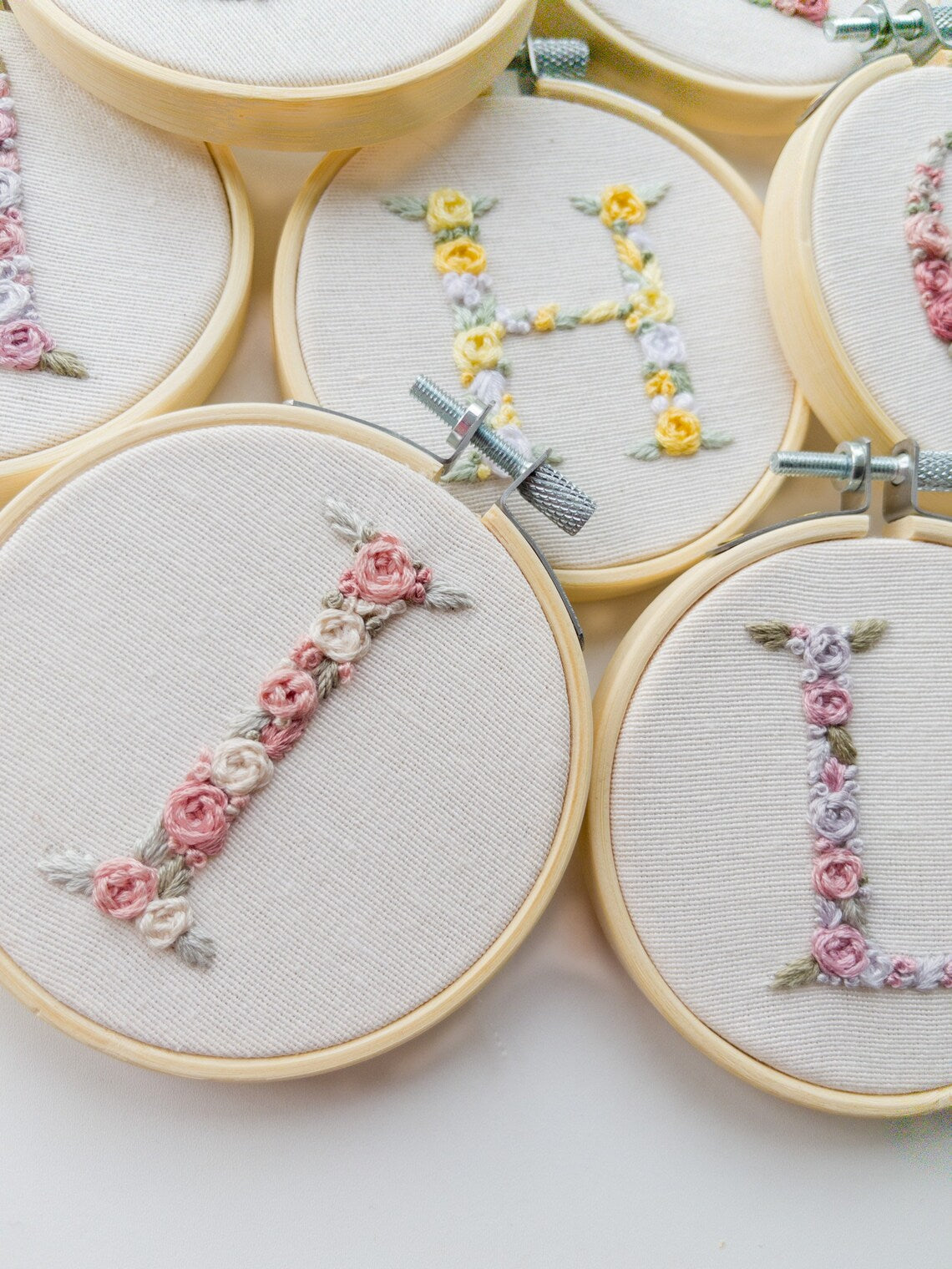 Hand Embroidered Letter Wall Hanging