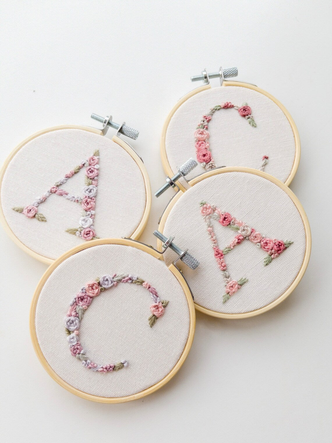 Hand Embroidered Letter Wall Hanging