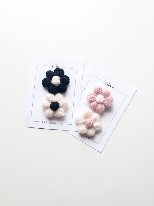 Crochet Flower Clips