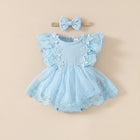 Summer Baby Girl Sweet Sleeveless Mesh Lace Flower Dress