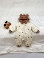 Baby Winter Thickened Jumpsuit Thick Warm Hooded Romper
