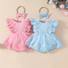 Summer Baby Girl Sweet Sleeveless Mesh Lace Flower Dress