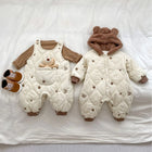 Baby Winter Thickened Jumpsuit Thick Warm Hooded Romper