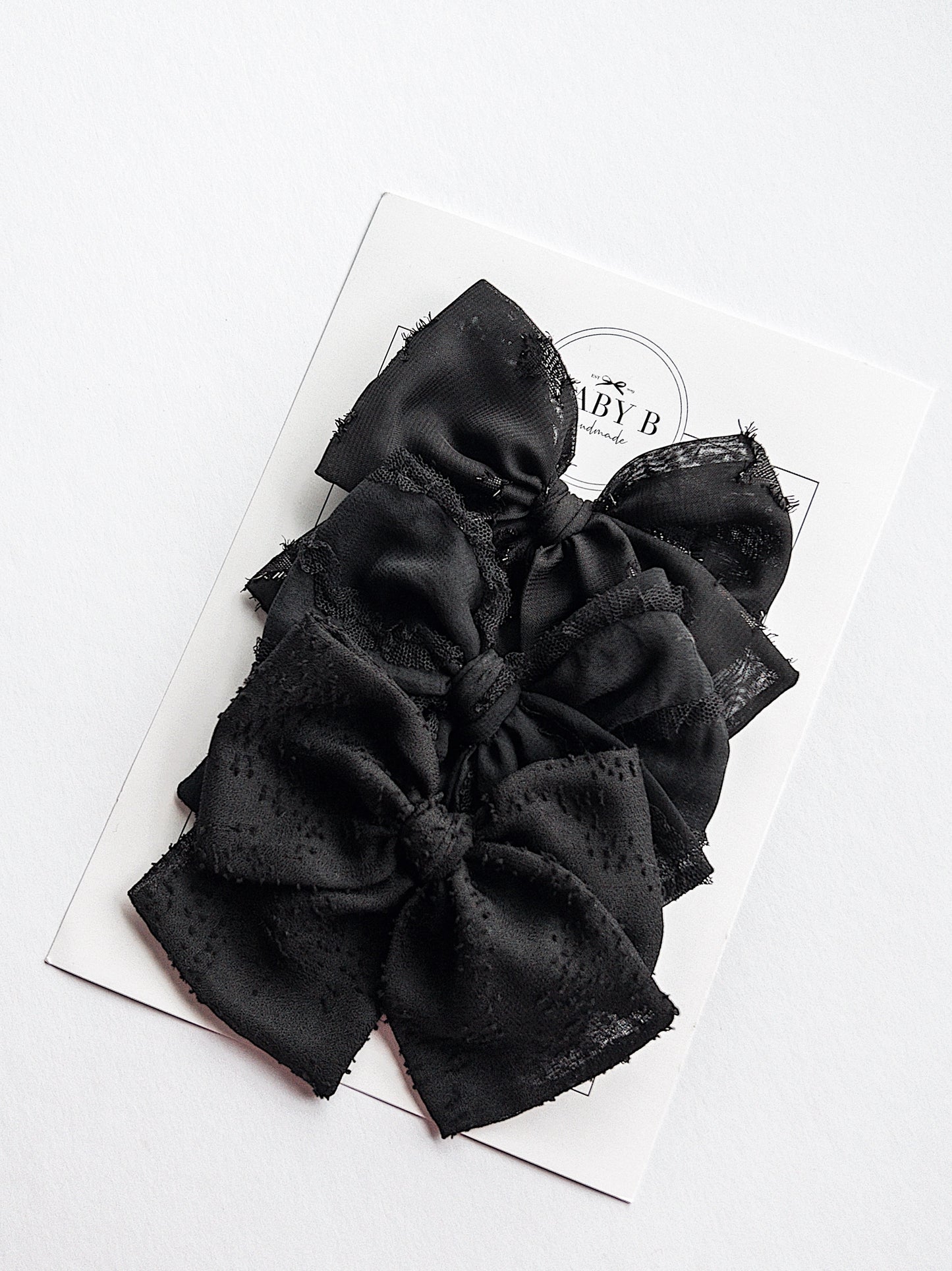 Set of 3 Black Bows