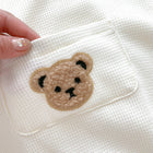 Boys And Girls Round Neck Cartoon Bear Short Sleeve Onesie Romper