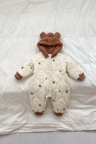 Baby Winter Thickened Jumpsuit Thick Warm Hooded Romper