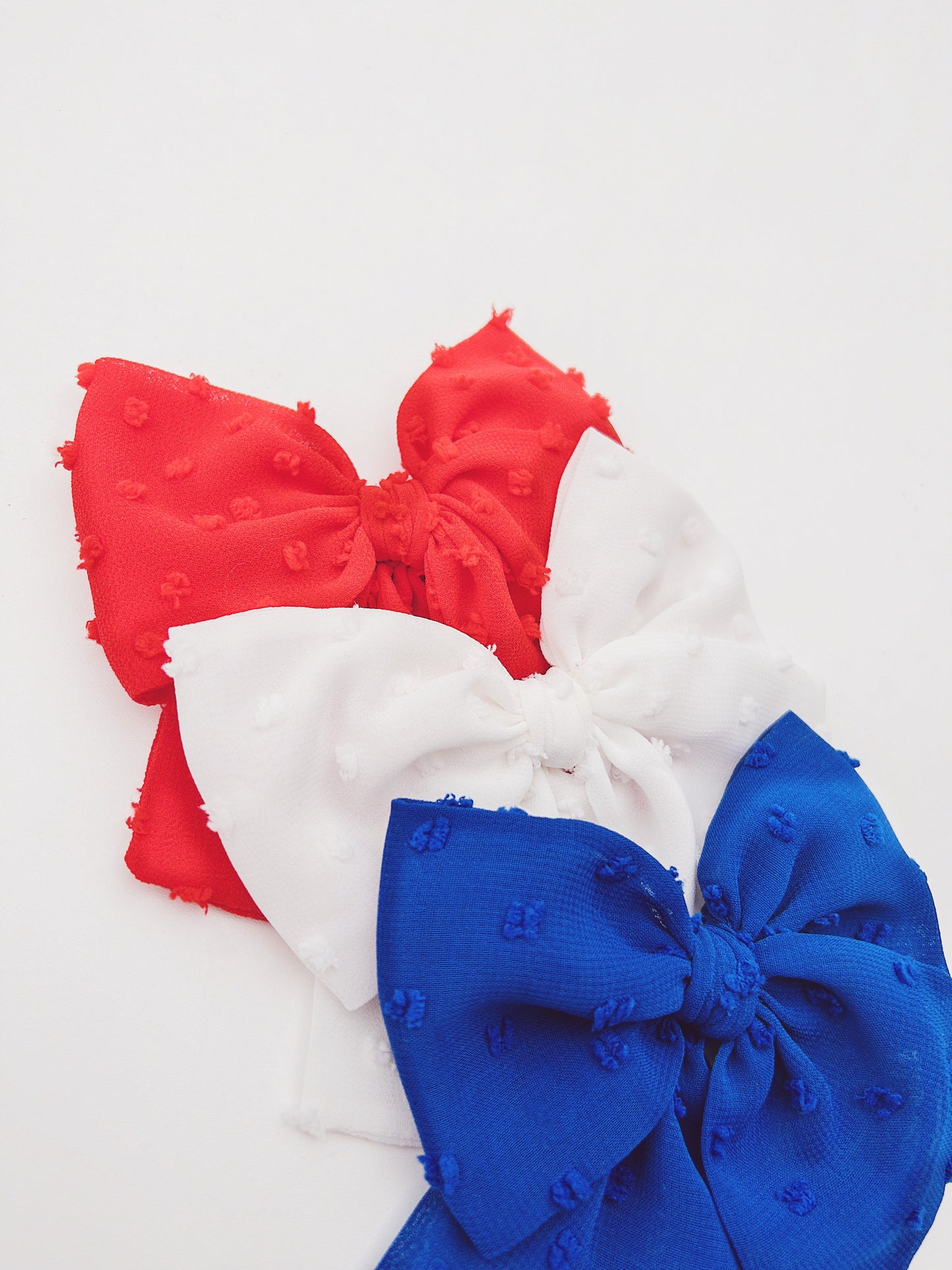 Red, White and Blue Chiffon Bows