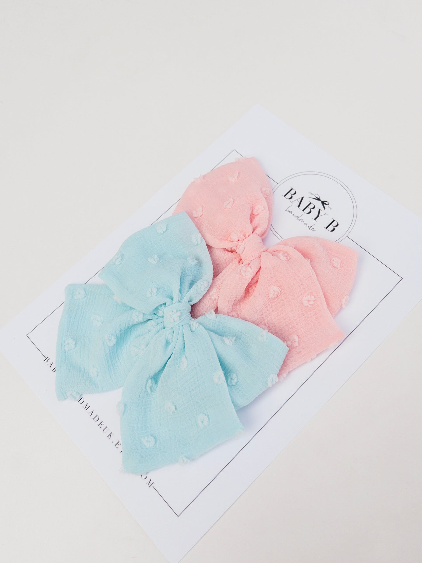 Crinkle Swiss Dot Chiffon Bow