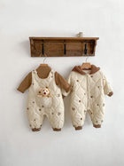 Baby Winter Thickened Jumpsuit Thick Warm Hooded Romper