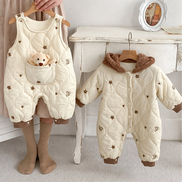 Baby Winter Thickened Jumpsuit Thick Warm Hooded Romper
