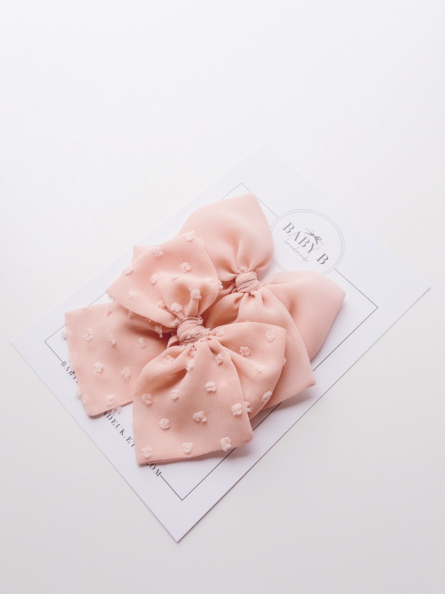 Set of 2 Peach Chiffon Bows