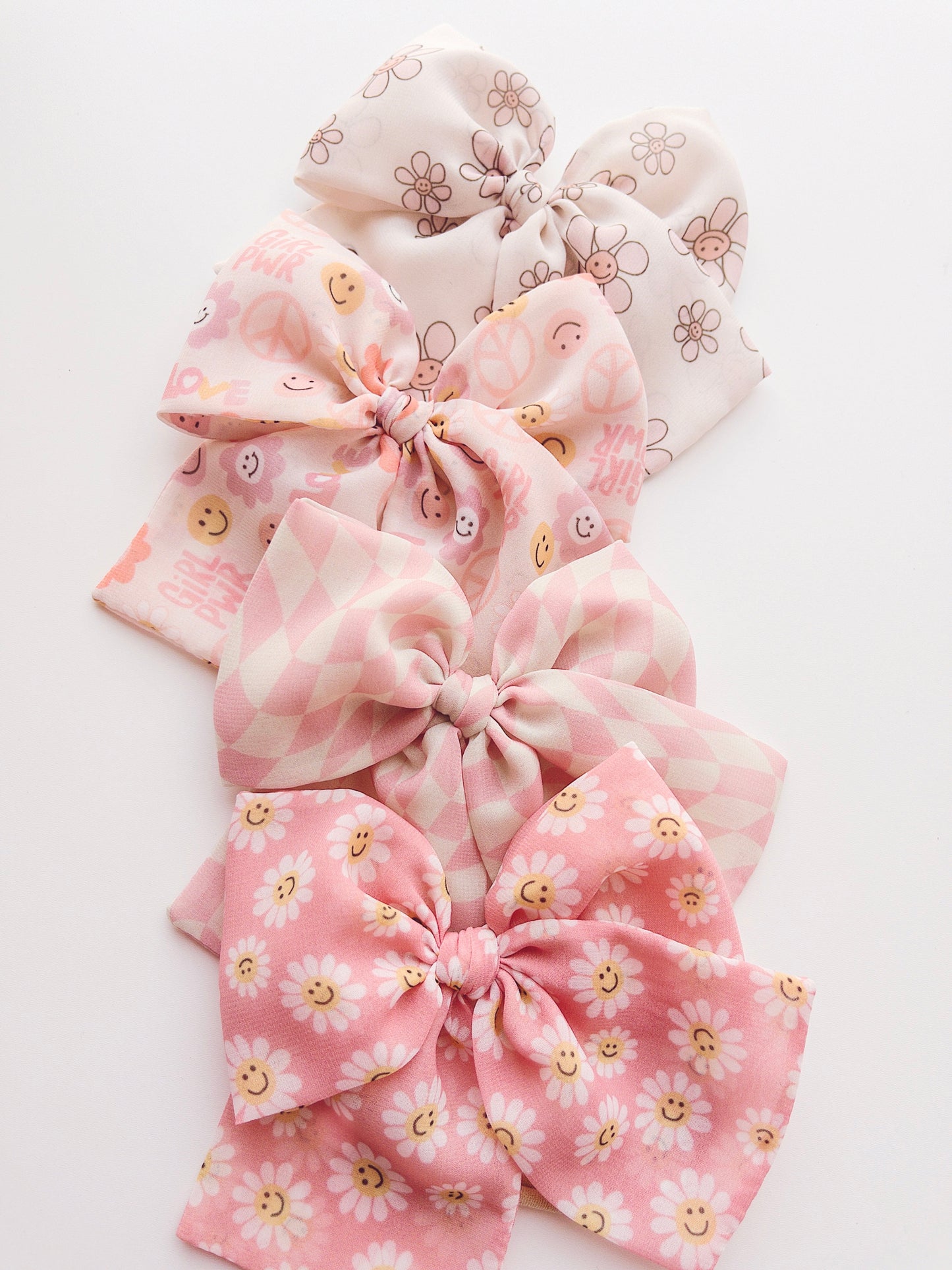 Smiley Printed Chiffon Bows