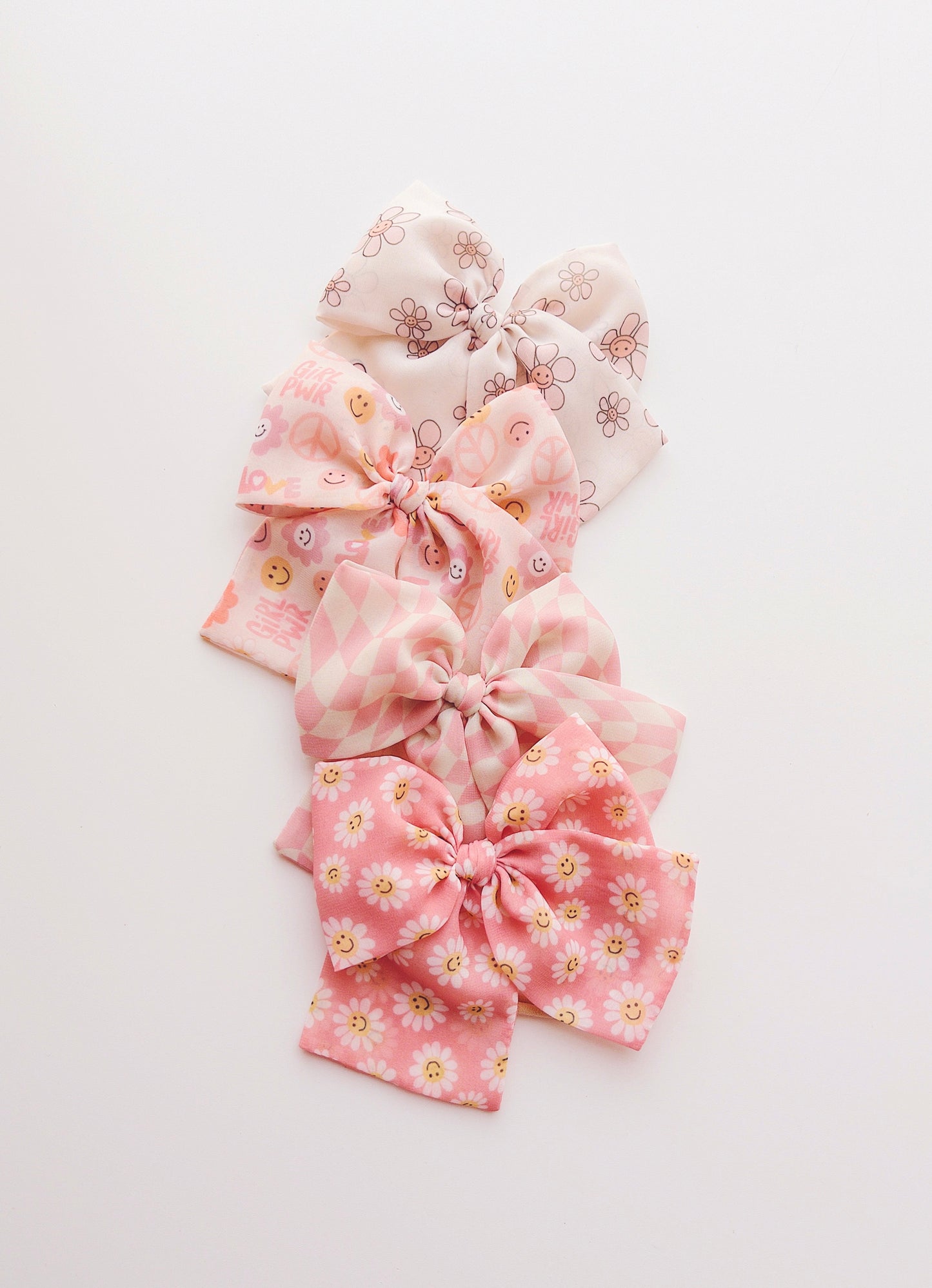 Smiley Printed Chiffon Bows