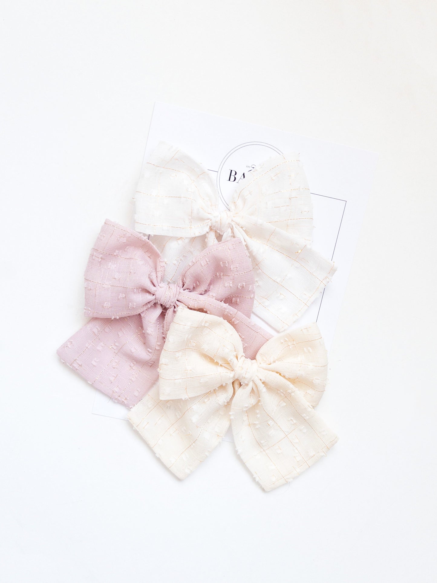 Gold Stripe Chiffon Bow