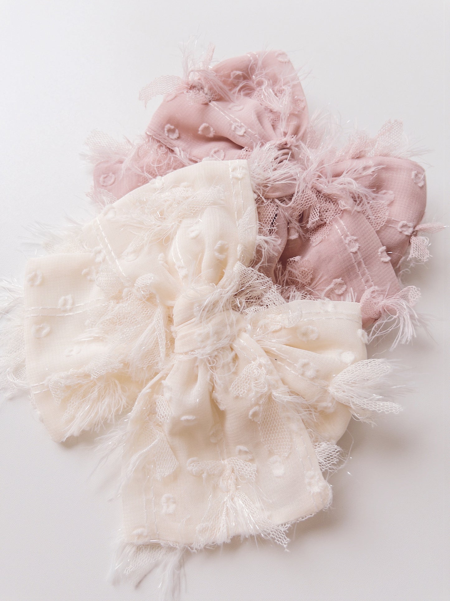 Frayed Spot Chiffon Bow