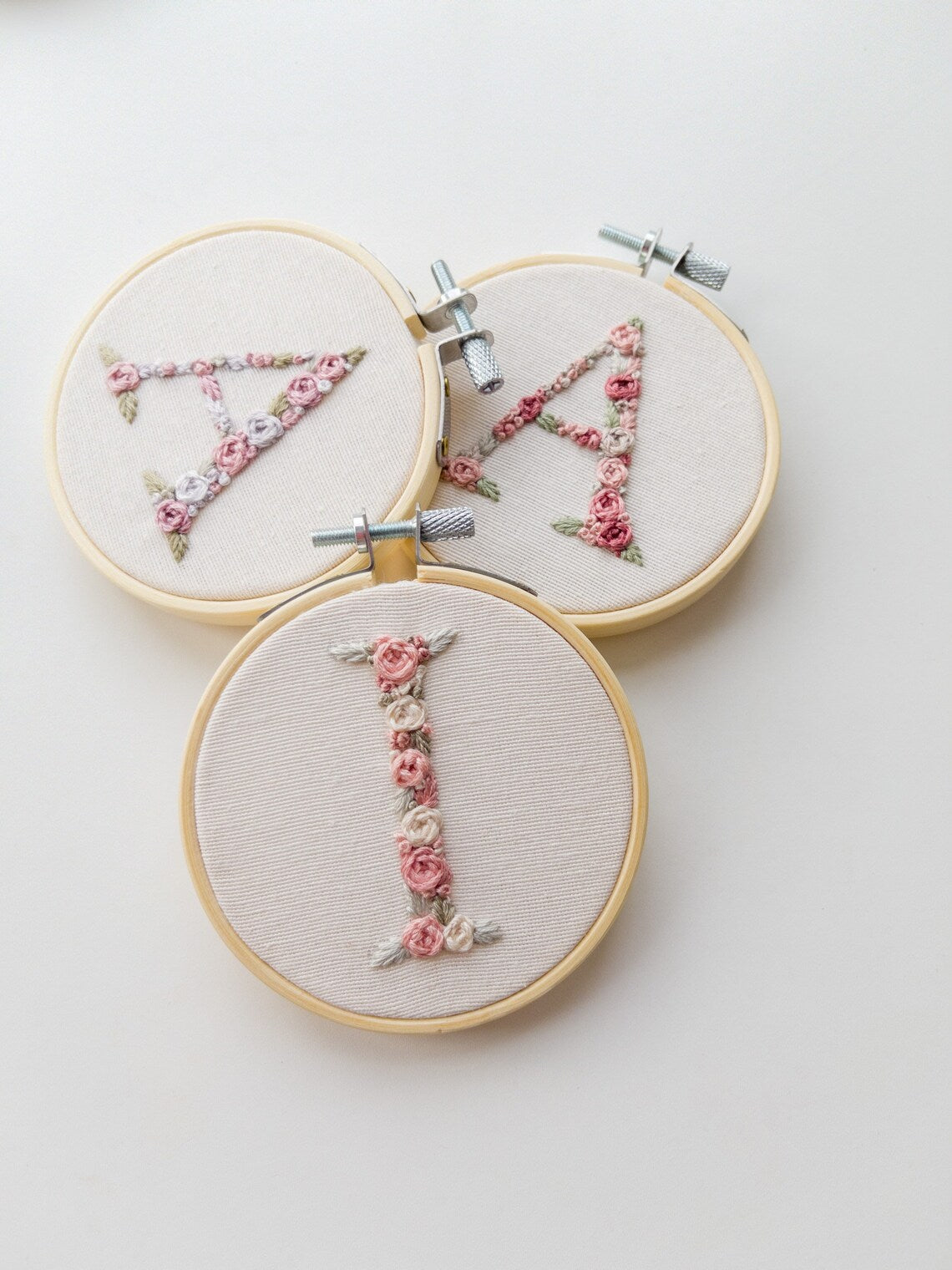 Hand Embroidered Letter Wall Hanging